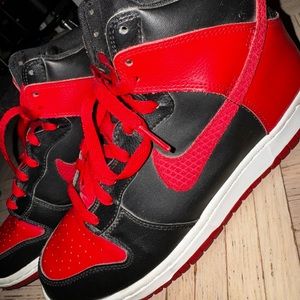 Nike Dunk HIGH Black/White//Sport RED 317982-051